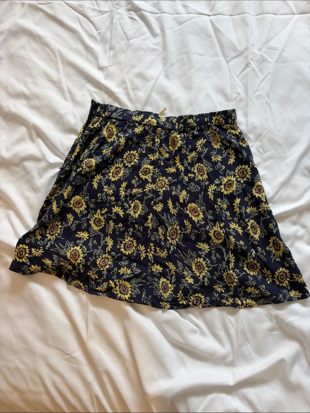 Kimchi Blue Navy Skater Skirt with Yellow Floral Print - Picture 3 of 3